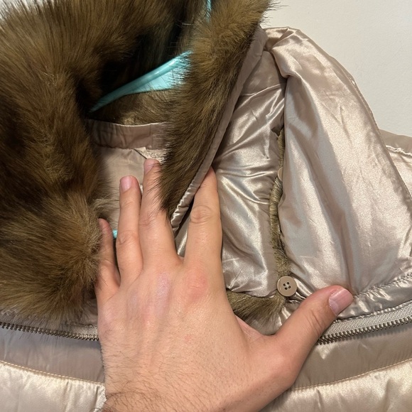 Talbots 'NWT' Metallic Down Puffer Vest With Detachable Faux Fur Collar Size L - Picture 12 of 13